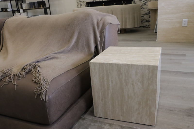 Travertine Plinth, End Table, Side Table, Display