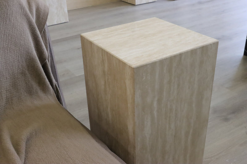 Travertine Plinth, End Table, Side Table, Display