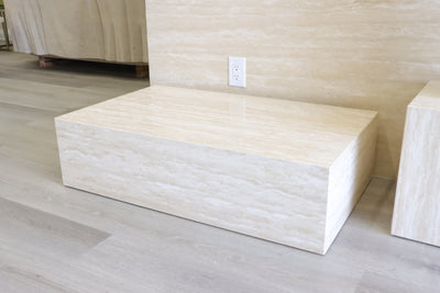 Travertine Plinth, End Table, Side Table, Display