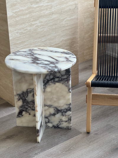 Calacatta Viola Coffee/Side/End Table, Round Accent Table