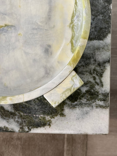 Jade Green Marble Pedestal Dish