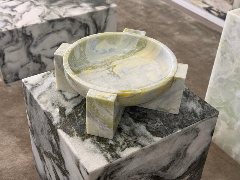 Jade Green Marble Pedestal Dish