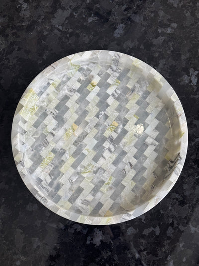 Luxury White Onyx & Green Jade Marble Tray