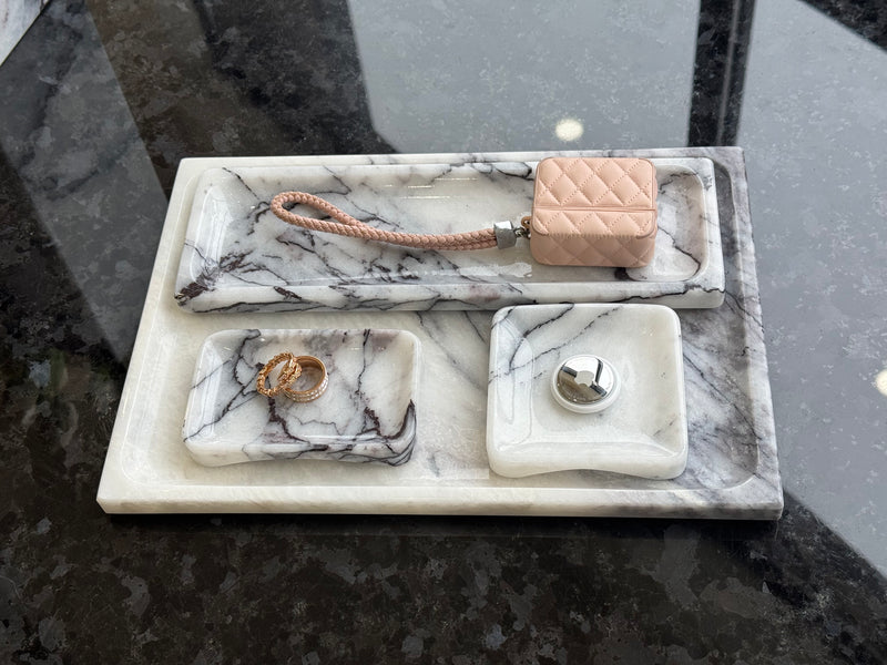 Luxury Lilac Marble Tray Set