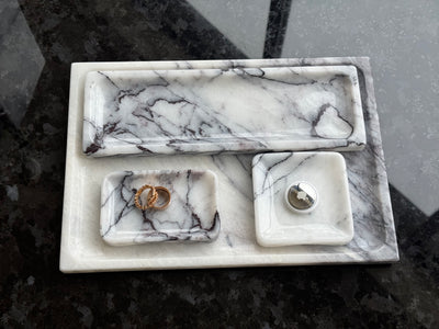 Luxury Lilac Marble Tray Set