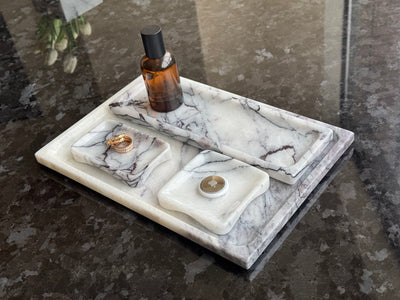 Luxury Lilac Marble Tray Set