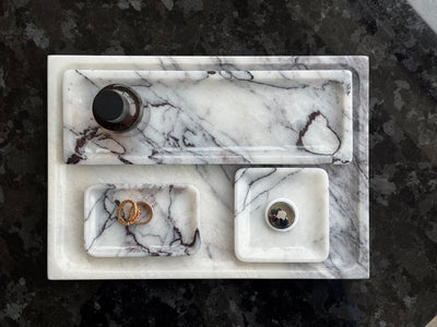 Luxury Lilac Marble Tray Set